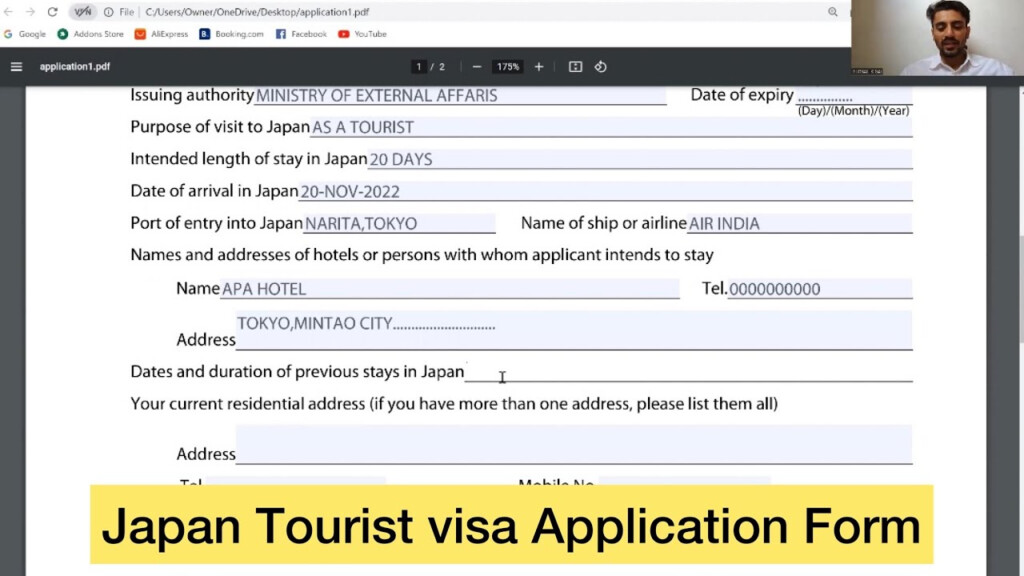 Japan Tourist Visa Application Form Japan Visa Application Form To 