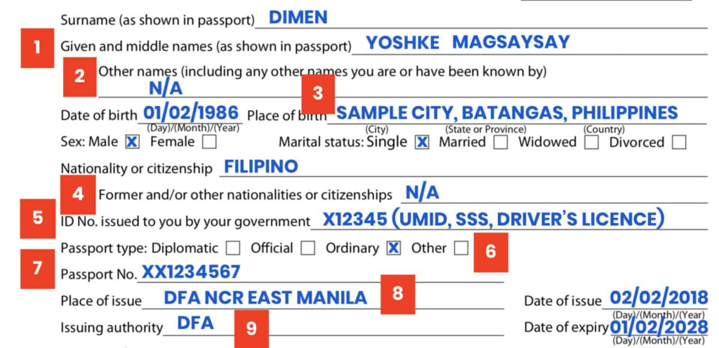 JAPAN VISA APPLICATION FORM Sample How To Fill It Out How To Fill Up