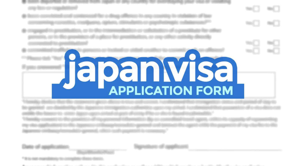 JAPAN VISA APPLICATION FORM Sample How To Fill It Out The Poor 