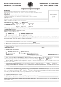 Kazakhstan Visa Application Form Fill Out Sign Online And Download