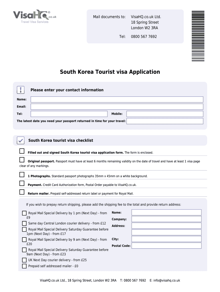 Korean Visa Application Form 2023 Pdf Fill Out Sign Online DocHub