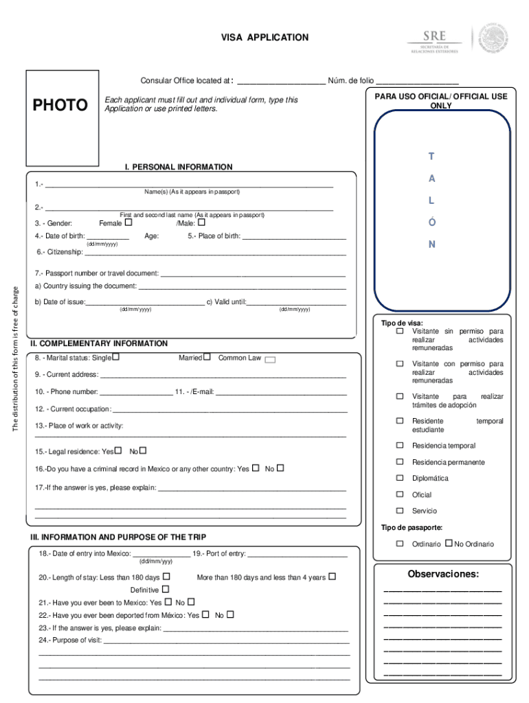 Mexico Visa Application Form For Nigeria Fill Out Sign Online DocHub