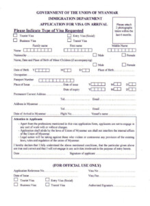 Myanmar Visa Application Form Pdf 2023 Applicationforms