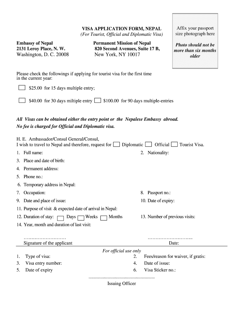 Nepal Visa Application Form PDF Complete With Ease AirSlate SignNow