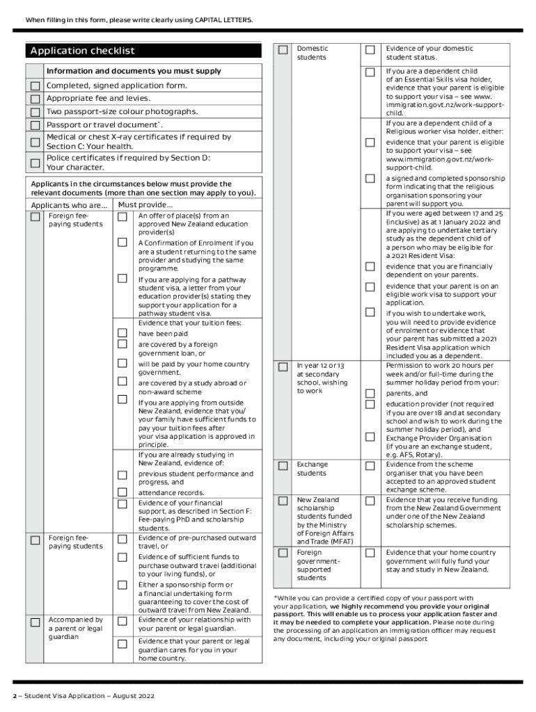 New Zealand Visa Application Form Download Fill Out Sign Online DocHub