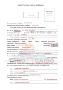 Panduan Lengkap Cara Pengisian Form Visa Jepang Yang Mudah TANOGAIDO