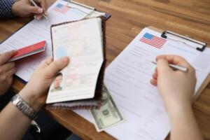 Premium Photo People Filling Visa Application Forms With Personal
