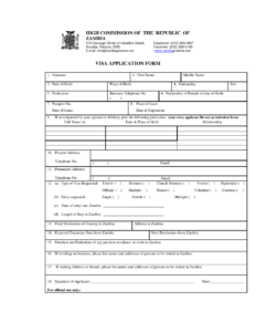 Pretoria Gauteng South Africa Zambia Visa Application Form High