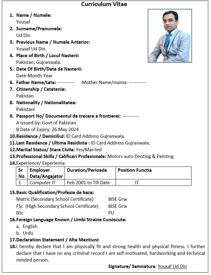Romania Work Permit 2023 How To Make A CV For Romania SAY JOB CITY