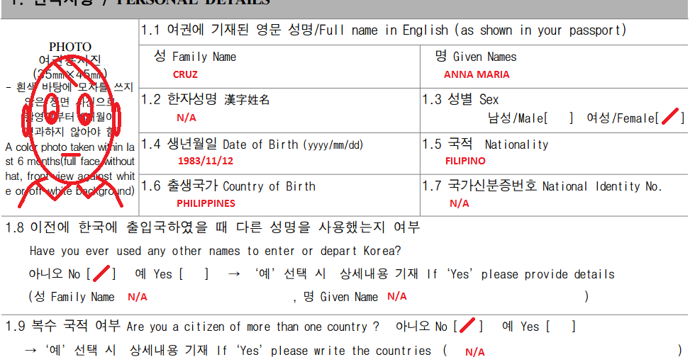 Running For My Flight How To Fill Up The Korean Visa Application Form 