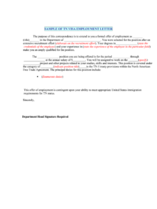 Sample Tn Visa Letter For Engineer Fill Online Printable Fillable