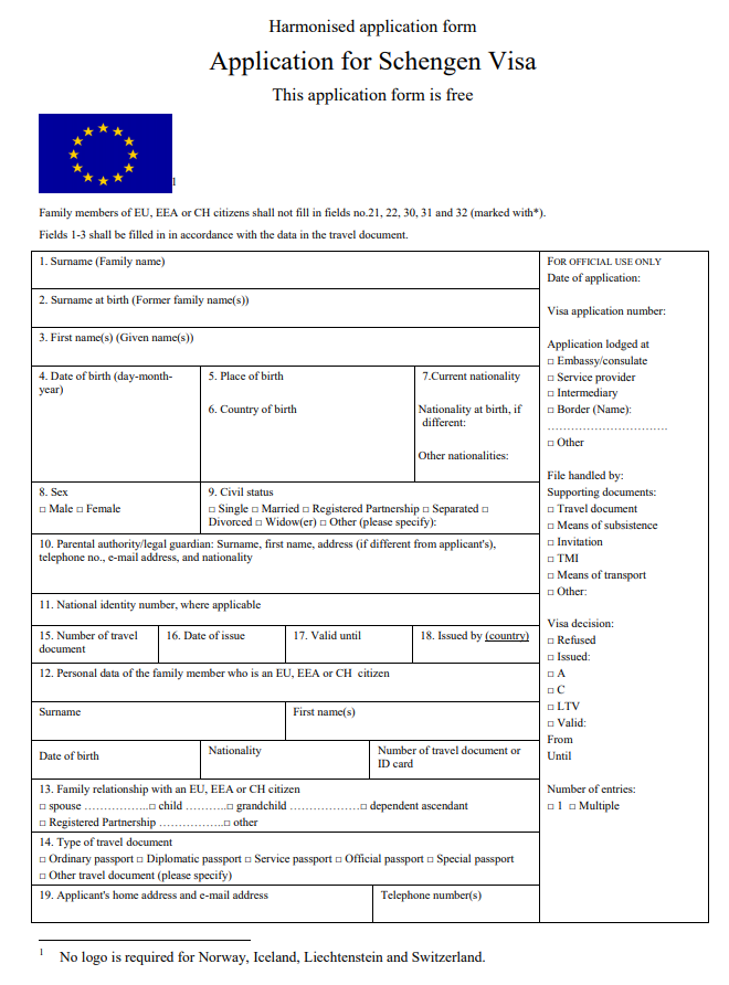 Schengen Visa Application Form How To Fill It Onward Ticket