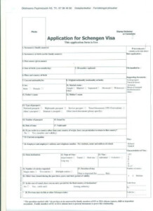Schengen Visa Application Form VFS Global