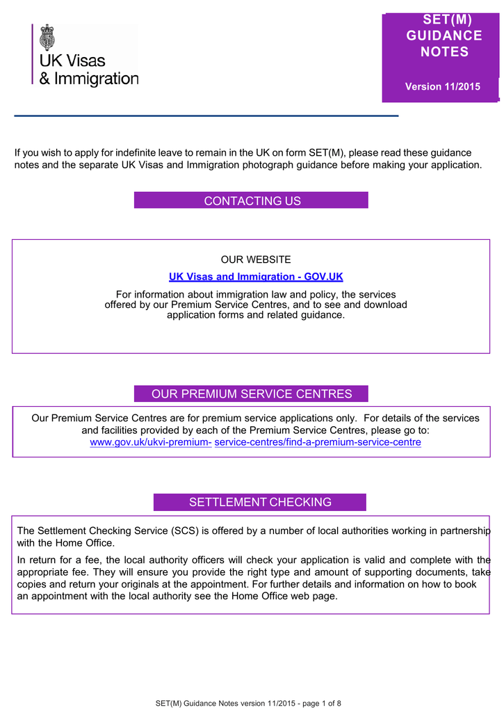 Set m Guidance Notes