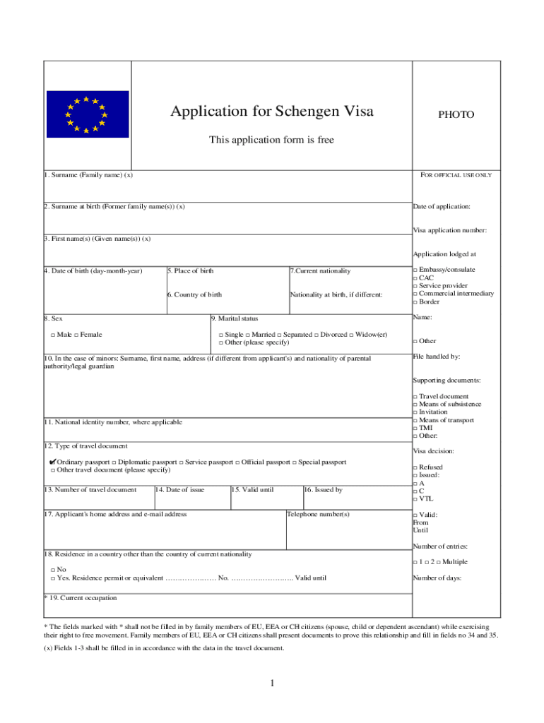 Spain Visa Application Form Pdf Fill Online Printable Fillable 