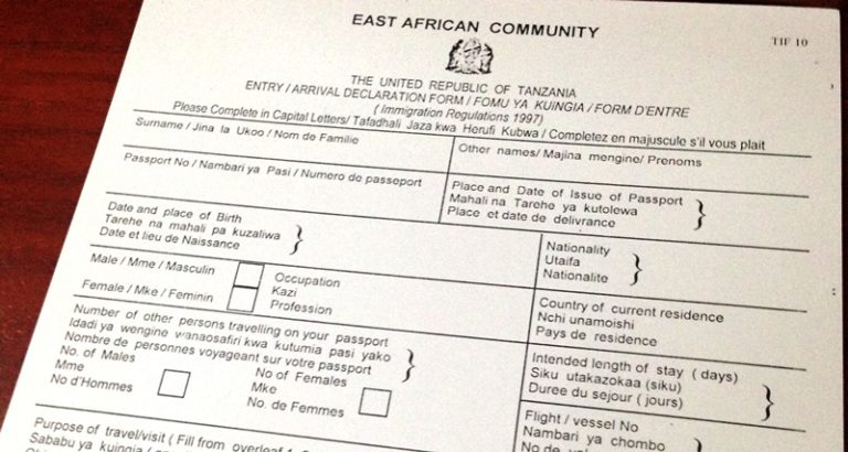 Tanzanian Visa Application Form 2023 2024 Tanzanian Free Visa Application