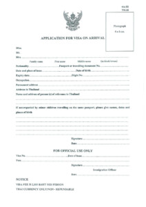 Thailand Visa On Arrival Form How To Fill Thai VoA Form THAI LT