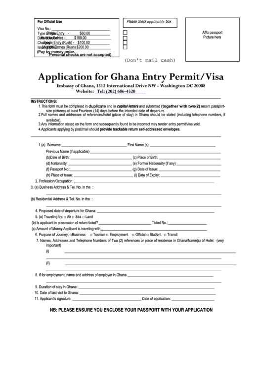 Top 14 Ghana Visa Application Form Templates Free To Download In PDF Format