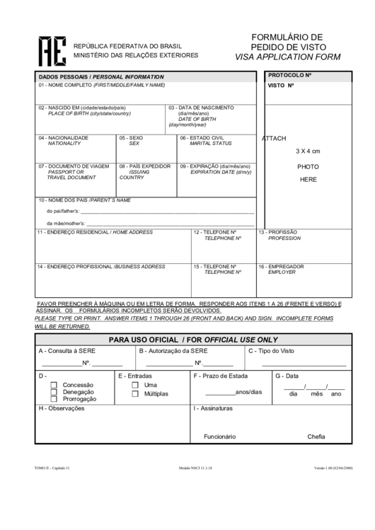 Top 7 Brazil Visa Application Form Templates Free To Download In PDF Format