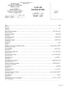 Tunisia Visa Application For Citizens Of Saudi Arabia 2020 2022 Fill