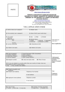 Turkey Visa Application Form Visas Zone