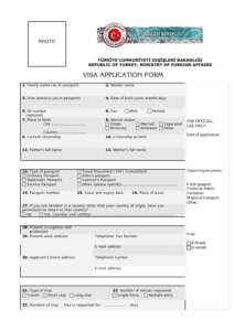 Turkish Visa Application Form Fill Out Sign Online And Download PDF