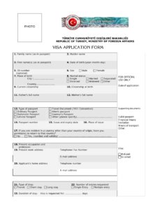 Turkish Visa Application Form Fill Out Sign Online And Download PDF