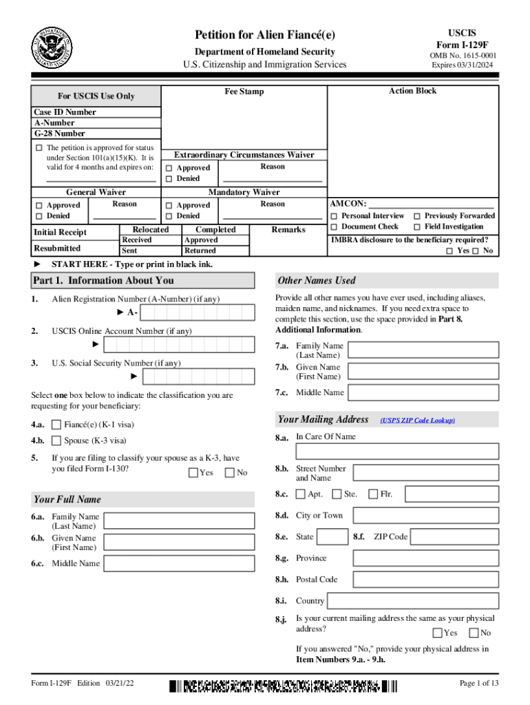 Us K1 Visa Application Form Fill Out Sign Online DocHub