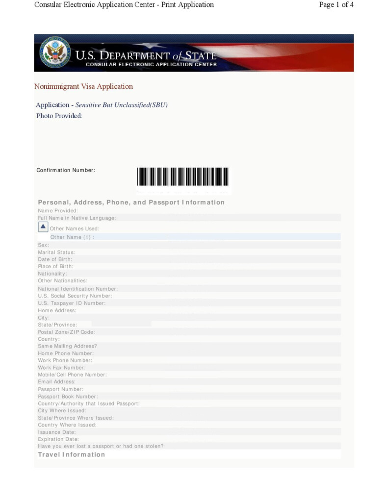 Us Tourist Visa Application Form Pdf 2023 Applicationforms