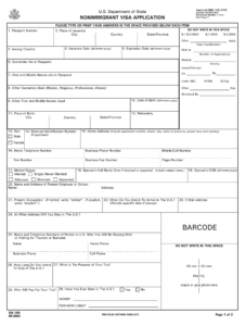 Us Visa Application Form Ds 160 Pdf Download
