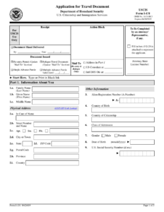USCIS Form I 131 Download Fillable PDF Or Fill Online Application For