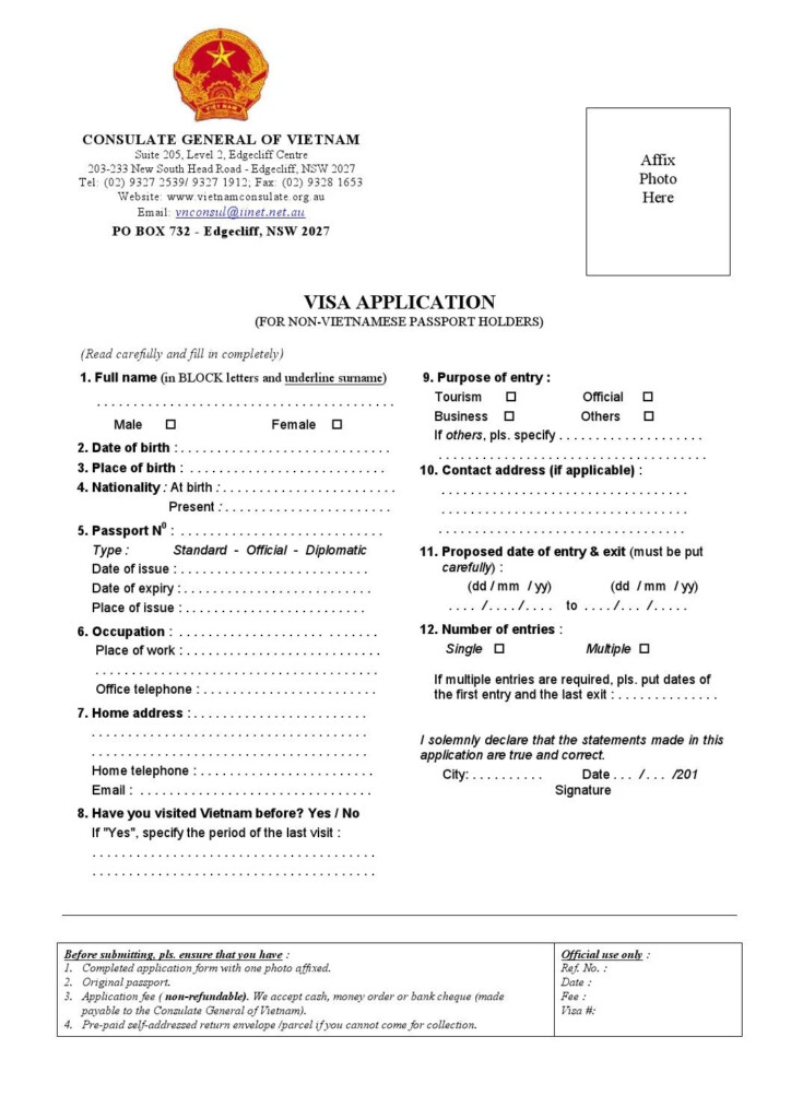 Vietnam Visa Application Form An Easy Guide 