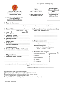 Vietnam Visa Application Form Fill Out Sign Online DocHub