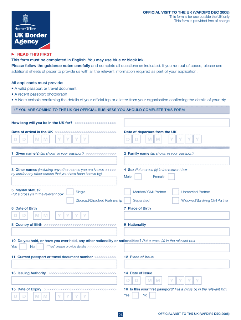 Visa Application For British Fill Out Sign Online DocHub