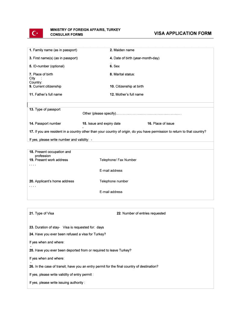 VISA APPLICATION FORM Fill Out Sign Online DocHub