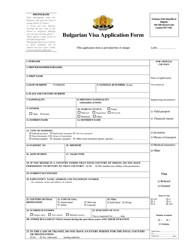 Visa Application Form For Bulgarian Online AirSlate SignNow