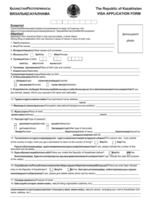 Visa Application Form For Kazakhstan Printable Pdf Download