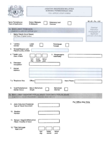 Visa Application Form pdf Forms Portal Form Application Visa