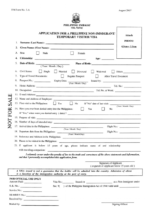 Visa Application Form Phil Embassy Oslo Printable Pdf Download