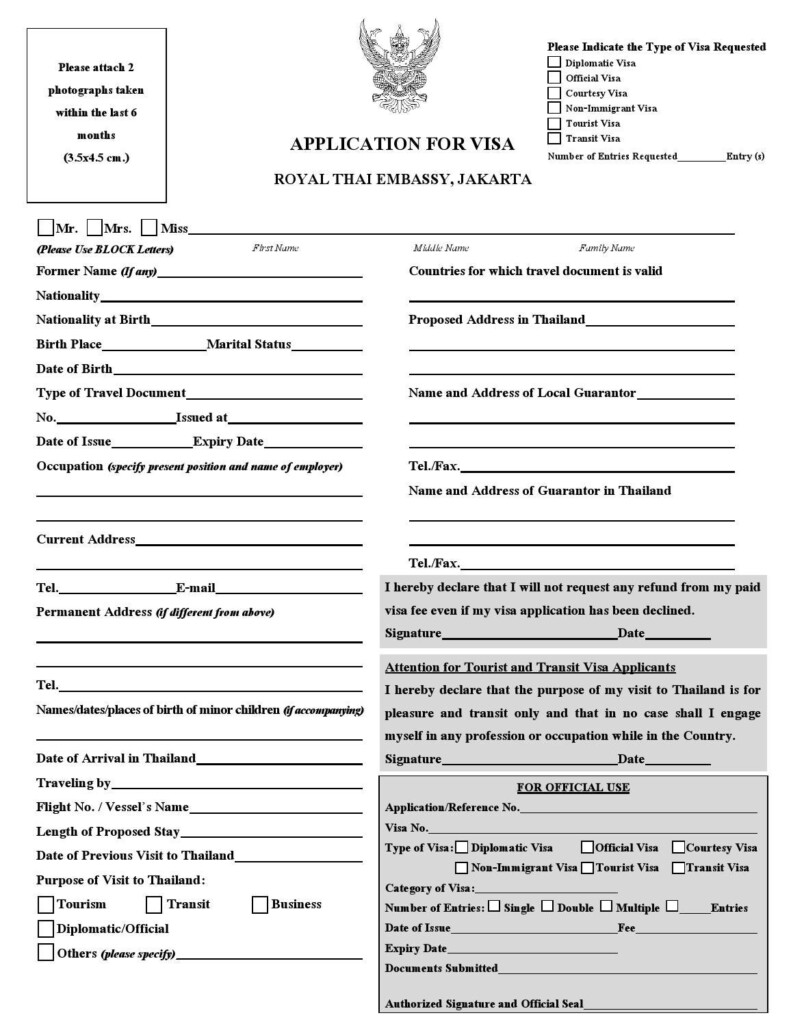 Visa Application Form Thailand By AIESEC LC UNDIP TN LIST Issuu