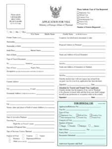 Visa Application Form Thailand Pdf Fill Out Sign Online DocHub