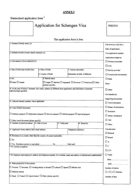 Visa Application Form VFS Global