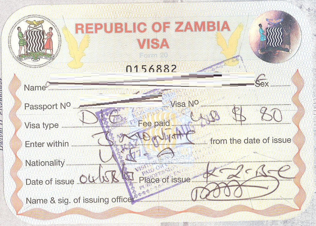 Visa Application Zambian High Commission