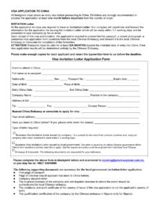 Visa Invitation Letter Application Form Fill Out Sign Online And