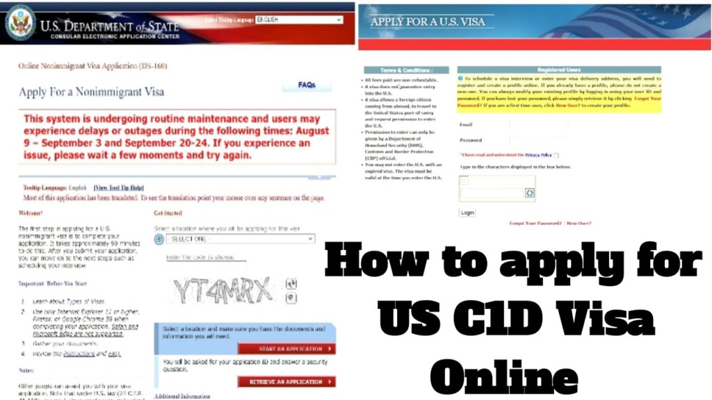 Who To Apply US C1D Visa Online How To Fill Up DS 160 Form YouTube