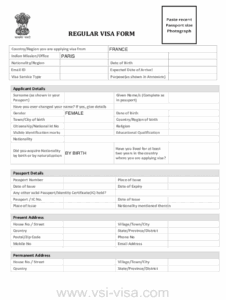 Application Form Indian Visa Fill Online Printable Fillable Blank