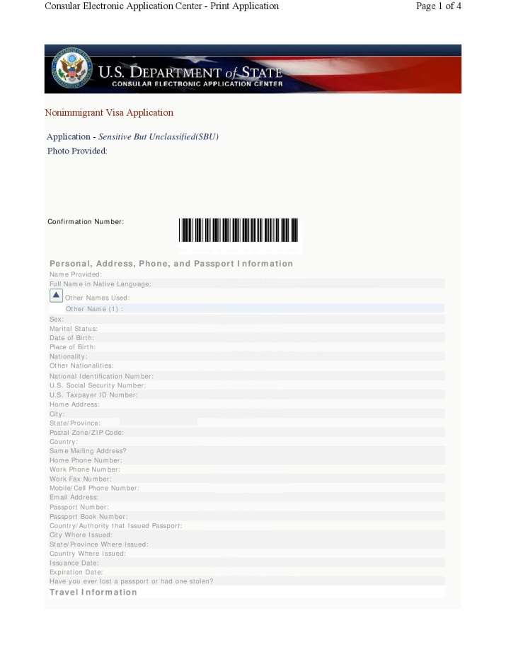 Extension Of B1 B2 Visa Form
