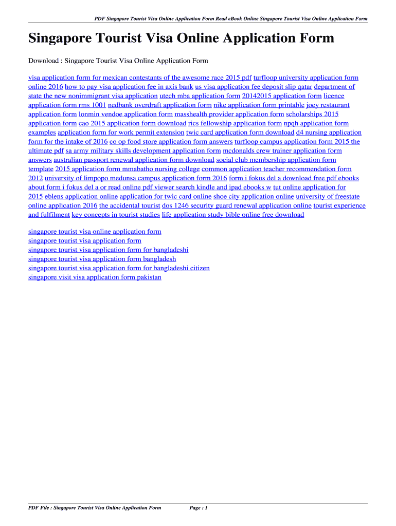 Fillable Online 104 131 86 Singapore Tourist Visa Online Application 