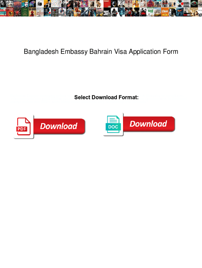 Fillable Online Bangladesh Embassy Bahrain Visa Application Form 