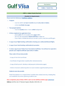 Fillable Online Gabon Visa Application Requirements And Forms Fax Email